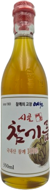 예천참기름 국산 350ml (청정지역 예천참깨 100%) 저온착유, 1개