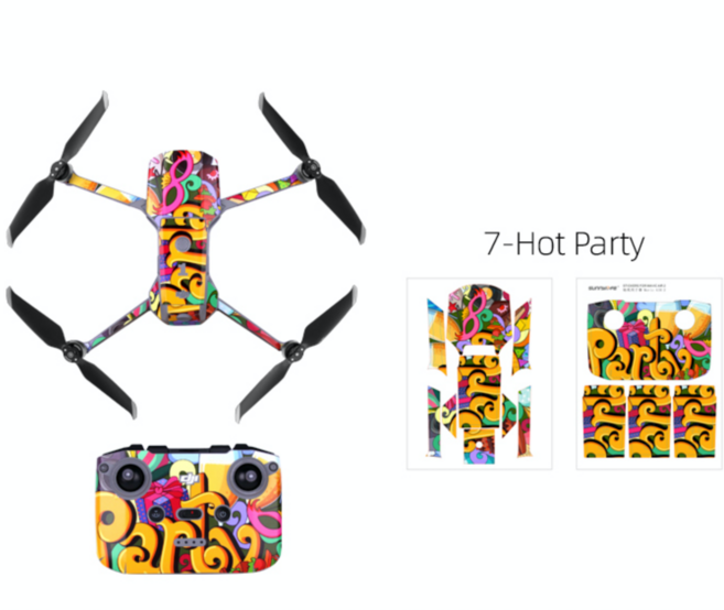 DJI 매빅에어2 스티커 기체보호 기체 보호 필름 스킨 DJI, 1세트, 7 Hot Party