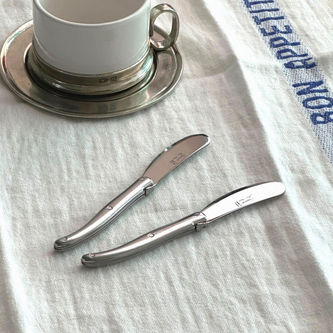 장네론 라귀올 장듀보 양식 커트러리 디저트 올스텐 버터나이프, 실버, 1개