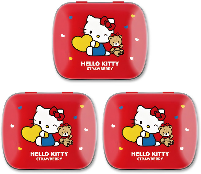 산리오 캐릭터 무설탕 입냄새 제거 캔디 헬로키티 딸기, 3개, 15g