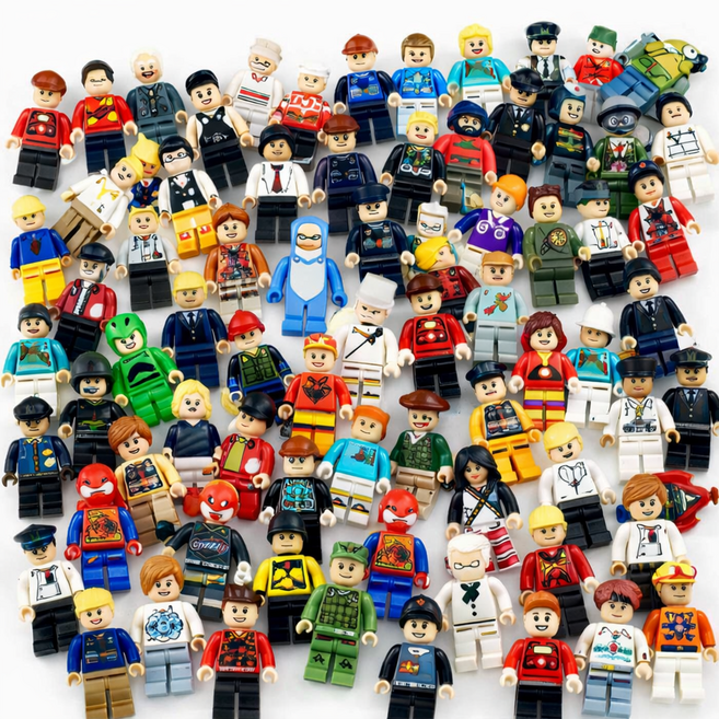 미니피규어 블럭 랜덤 100개 벌크세트 레고호환 개별포장, 1개