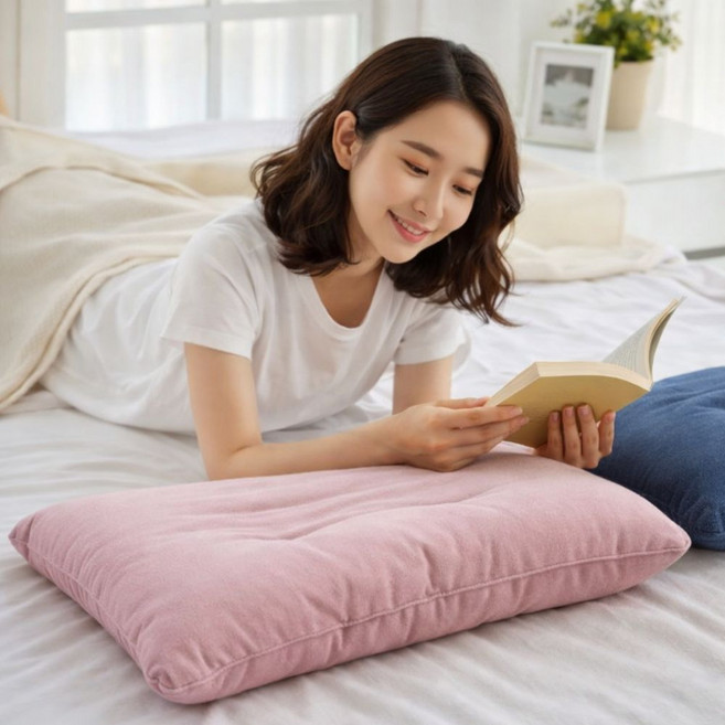 국산 코튼샤워 와이드 귀편베개 목편한 목디스크 거북목 일자목 옆으로자는 편한 항균 경추 베개 주니어 성인, 라이트베이지, 1개