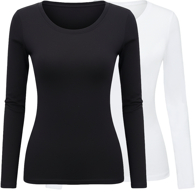 에르모소 1+1 봄 가을 사계절 간절기 이너 기본 티셔츠 슬림 무지 여성 긴팔티셔츠 H-C000