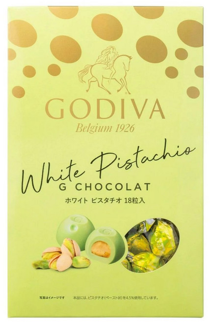 GODIVA 白巧克力開心果 18粒裝, 213g, 1個