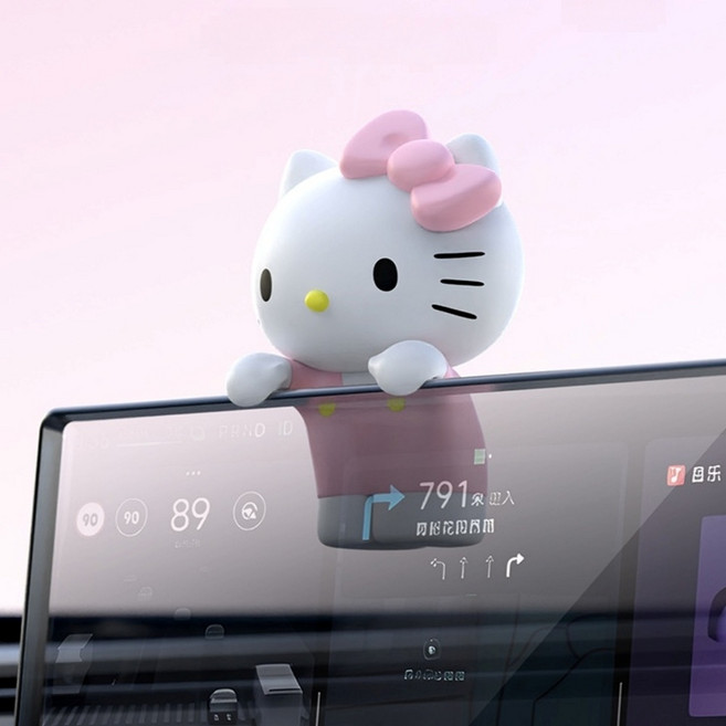 산리오 키티 차량용 모니터 걸이 피규어 네비 장식 히퍼 에프식스, 1개, 헬로키티