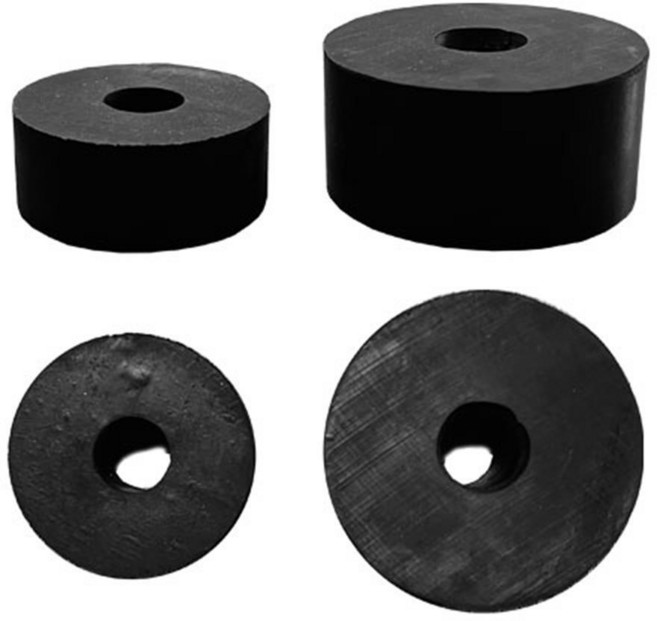 기계 진동흡수 충격완화 소음감소 원형 방진고무판 63파이X16X30 미끄럼방지용 사계절, 1개