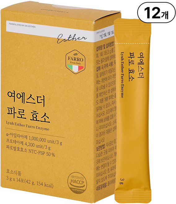본사직영 여에스더 파로 효소 l 100퍼센트 이탈리아산 파로 l 국민영양 프로젝트, 12개, 14회분