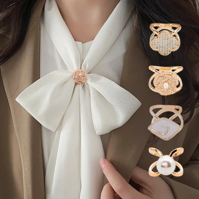 스카프링 고급 스카프핀 스카프 고리 홀더 큐빅 진주 악세사리