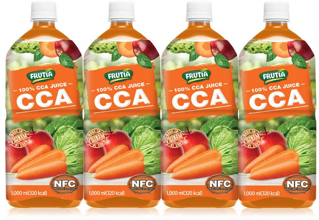 물넣지않은 100% 무첨가 진짜 NFC CCA주스 착즙 까주스, 1L, 4개