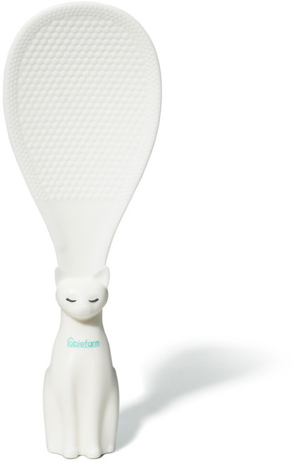 오브제팜 예쁘게 세워지는 고양이 밥주걱, 화이트, 1개