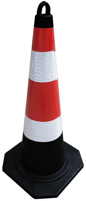 圓錐 反光 交通錐 60cm 慢車道警示錐, 黑白紅, 1個