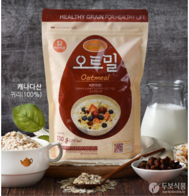 두보식품 미이랑 오트밀 캐나다산 500g 귀리 곡물 식사대용 간편식 시리얼, 1개