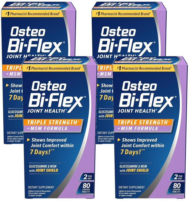 Osteo Bi-Flex 오스테오 바이플렉스 조인트 헬스 트리플 스트렝스 MSM 80정, 4개