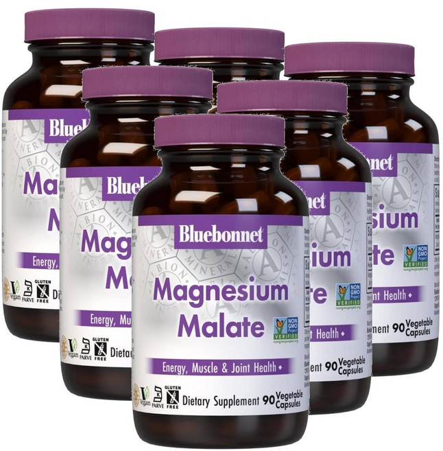 블루보넷 마그네슘 말레이트 캡슐 Bluebonnet Magnesium Malate, 6개, 90정