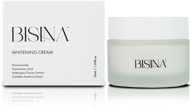 [속기미케어] 비시나 화이트닝크림 50ml BISINA 미백&주름개선 2중기능성 멜라닌감소 피부톤 개선 기미면적 감소 잡티케어 브라이트닝 항산화 수분공급 보습 저자극, 1개