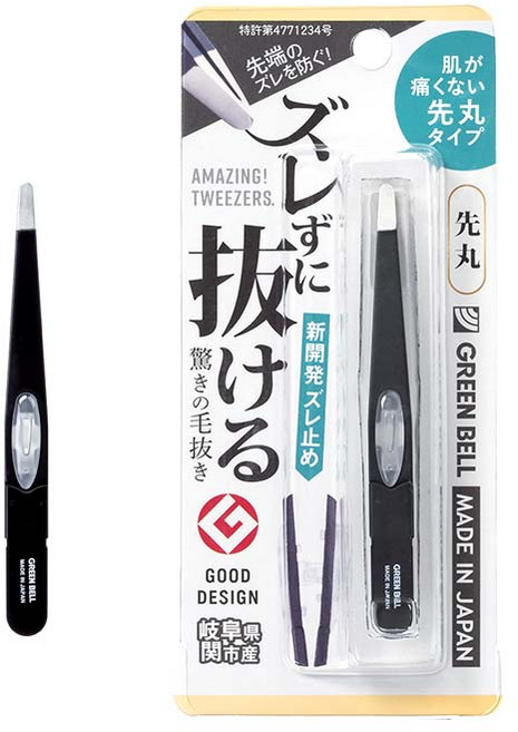 신형 일본 그린벨 미세모 쪽집게 솜털 트위저 족집게 사선형/원형, 06.GT-234 블랙(끝단 원형타입), 1개