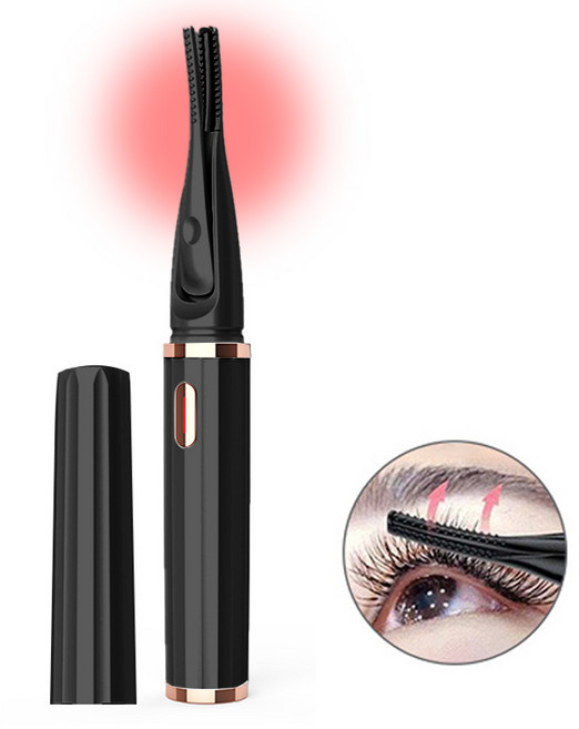 무선 속눈썹 고데기 온열 히팅 뷰러 컬링, 블랙