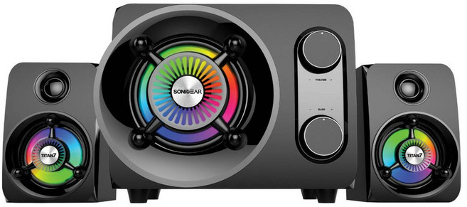 SonicGear 2.1聲道藍芽FM USB SD多媒體音箱, Titan 7 PRO BTMI, Black