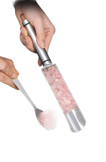 완자 메이커 주방 조리도구 동그랑땡 만들기 스쿱 새우볼 화이트 2종 세트 단일+3단, 화이트 3cm