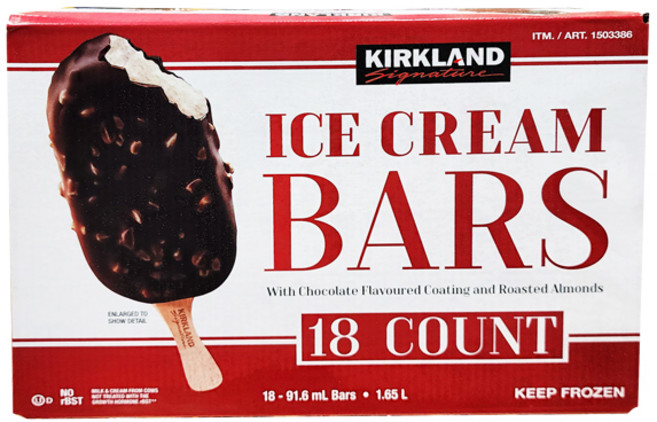 커클랜드 아이스크림 바 91.6ml x 18개/아이스박스포장, 18개, 78g