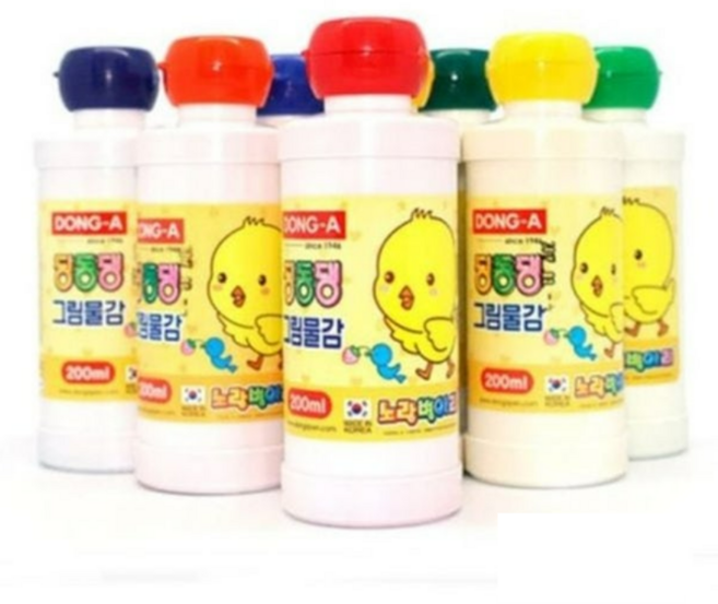 동아 노랑병아리 딩동댕 그림물감 200ml, 5개 주황(200ml)
