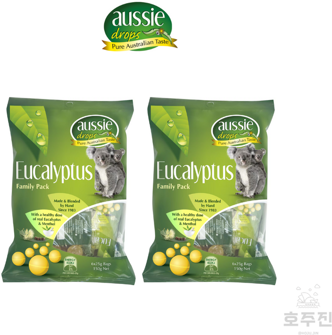 [오지 드롭스] 호주 Aussie Drops 유칼립투스 사탕 캔디, 150g, 2개