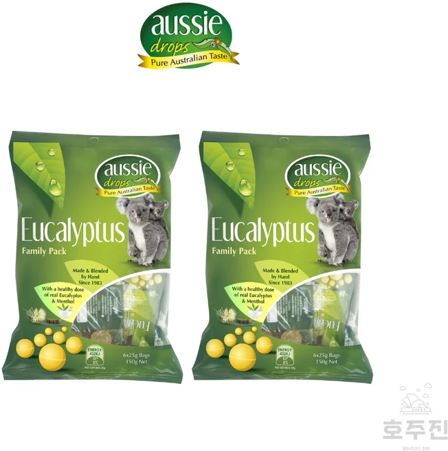 [오지 드롭스] 호주 Aussie Drops 유칼립투스 사탕 캔디, 150g, 2개 - 쿠팡