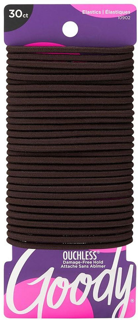 구디 헤어 엘라스틱 머리끈 브라운 30개입 1세트, 1