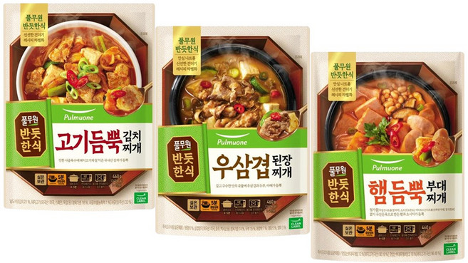 풀무원 반듯한식 (김치찌개 460g 된장찌개 460g 부대찌개 460g), 1개