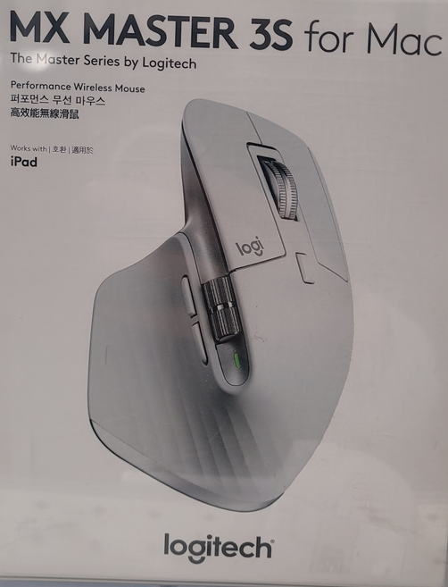 로지텍 MX Master 3S FOR MAC 무선 마우스 MR0096, 페일 그레이