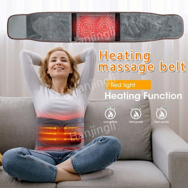 허리 지지대 전기 난방 배 찜질 복대 휴대용 다용도 패드 디지털, 매직 스틱 118x20cm 길이 스트랩 92x7.8cm, A.회색전기난방허리