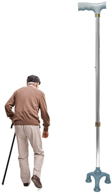 에이스샵_어르신 효도 선물 지팡이 초경량 길이조절 안정적인 손잡이, 1개, 3발-효도지팡이(실버)