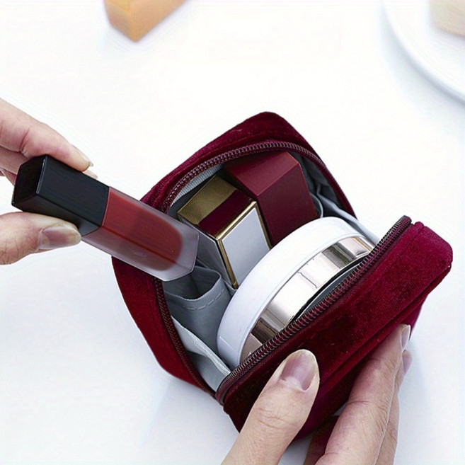 여성용 휴대용 소품 케이스 벨벳 미니 파우치