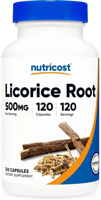 미국 뉴트리코스트 Nutricost Licorice Root 감초 뿌리 500mg 캡슐, 1개, 120정 - 쿠팡