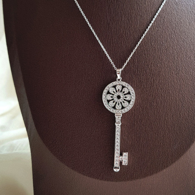 [바이진주리본] 청혼 열쇠 롱목걸이