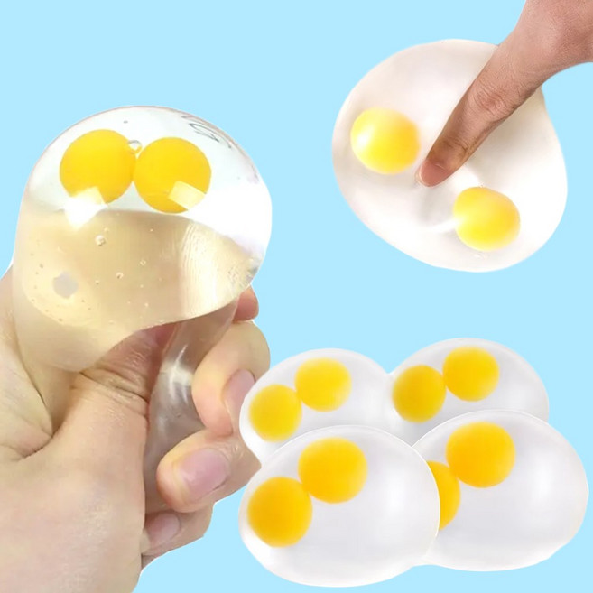 토이랄라 (1박스_12개) 쌍란 말랑이 찐득이 달걀 계란 쌍계란 스트레스볼 주물럭, 12개
