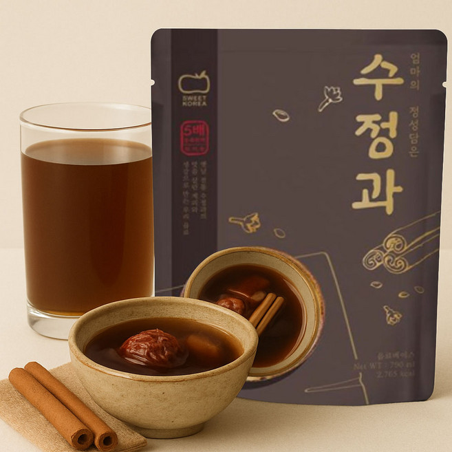 엄마의 정성담은 수정과 희석음료 원액 전통 찜질방, 790ml, 15개