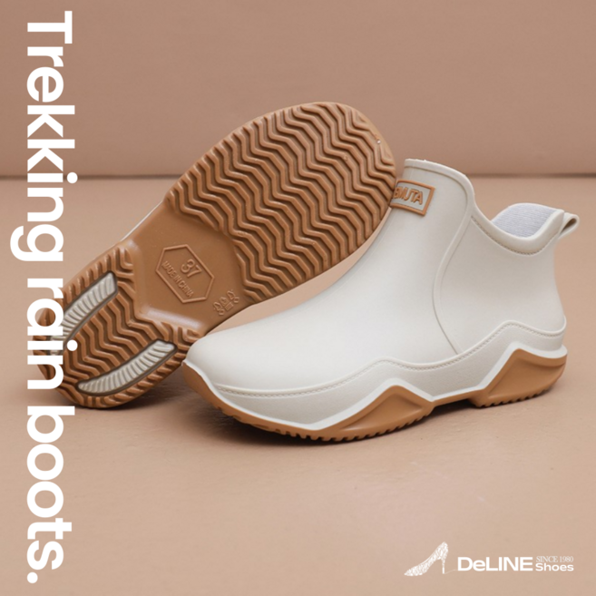 DeLINE 장마철 작업용장화 남녀공용 둥근코 발편한 방수 레인부츠 낚시신발