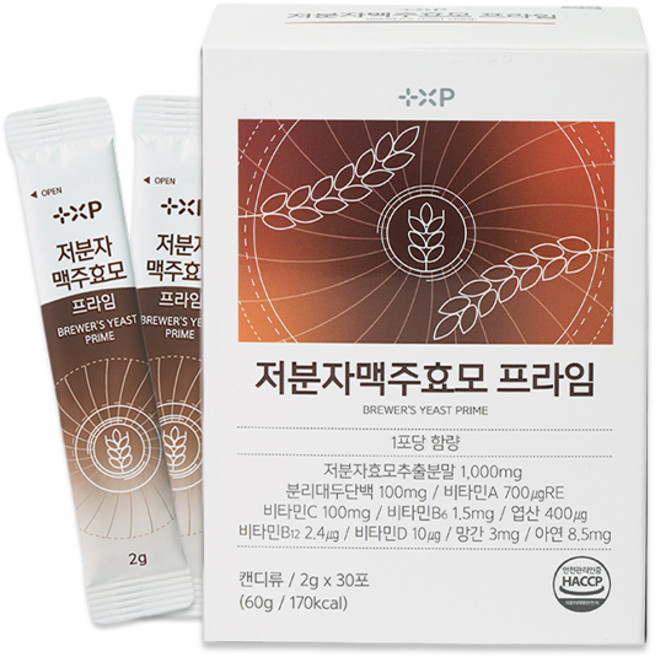 균형 있는 영양 보충 식품 저분자 맥주효모 프라임 소화불량 식욕 면역 모발 머리카락 튼튼해지는 아미노산 대두 식물성 단백질 비타민, 60g, 1개
