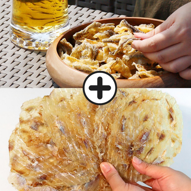비침적은 옛날 쥐포 + 저염저당 황태껍질튀각 세트 / 주전부리 마른안주, 1개, 쥐포10장(210g)+황태껍질튀각(40g)