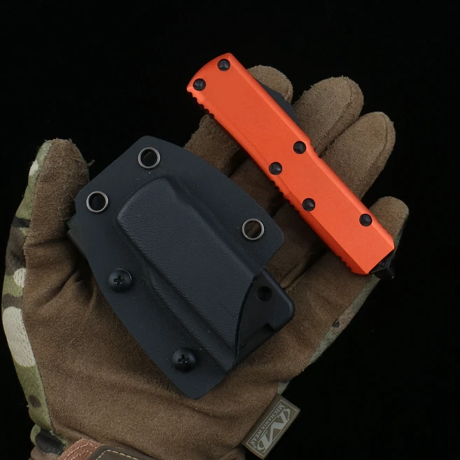 마이크로 EDC 기술 ﻿ JK SL UT 나이프 새틴 표면 블루 레드 D2 강철 경도 항공 알루미늄 핸들, 1개, [01] Single edge