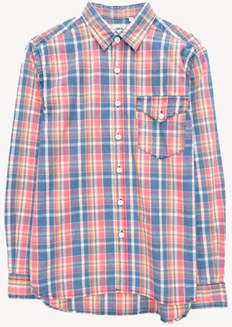 EDWIN 에드윈 체크 패턴 코튼 셔츠 MAN-S