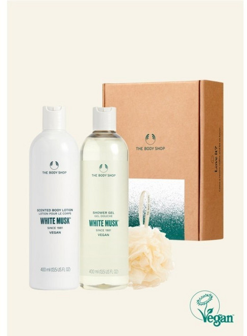 더바디샵 #NC야탑점# 화이트머스크 샤워젤 400ML+ 바디로션 400ML+미니샤워볼, 2개, 400ml