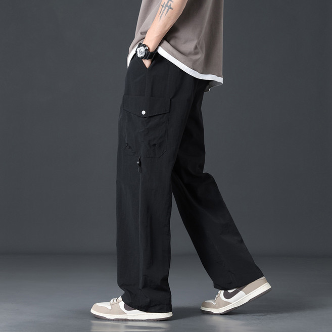 남성 봄여름 카고 조거팬츠 와이드핏 아웃도어 등산 캠핑 작업 캐주얼 롱팬츠 -29018