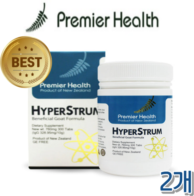 프리미어헬스 하이퍼스트럼 산양유 초유 760mg 300정 뉴질랜드, 2개