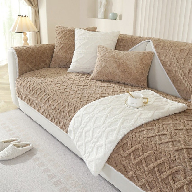 오라이프샵 웨이브 쇼파패드 극세사 겨울 미끄럼방지 논슬립 W01