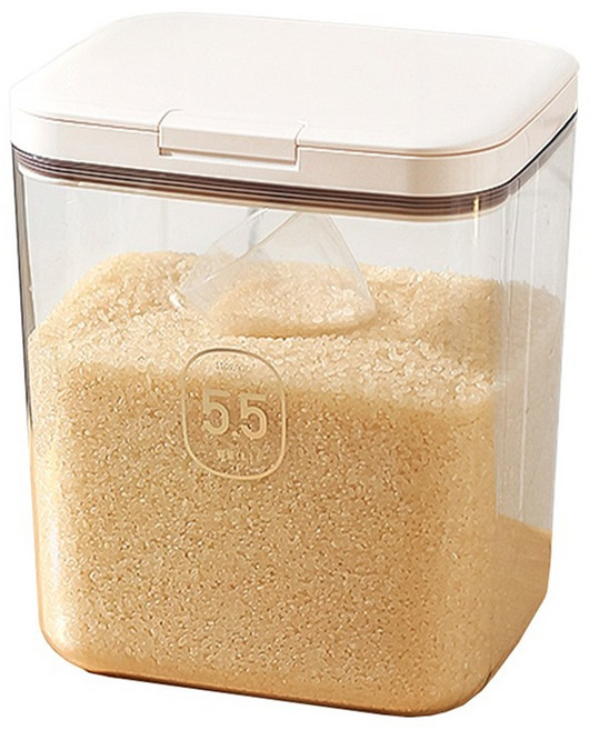 가와시마야 주방 보관 밀폐 잡곡통 SN-367, 1개, 클리어