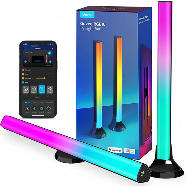 고비 Govee RGBIC TV 라이트 바 WiFi 백라이트 45-70인치 TV, 1개