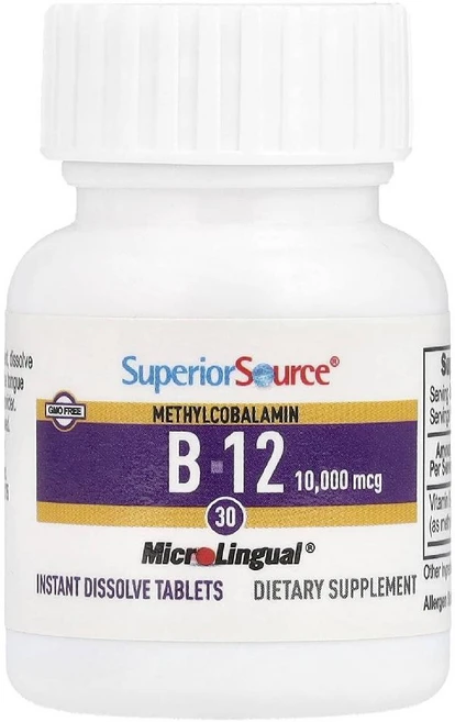 슈페리어소스 메틸코발라민 비타민B12 10000mcg 30정, 1개 - 쿠팡