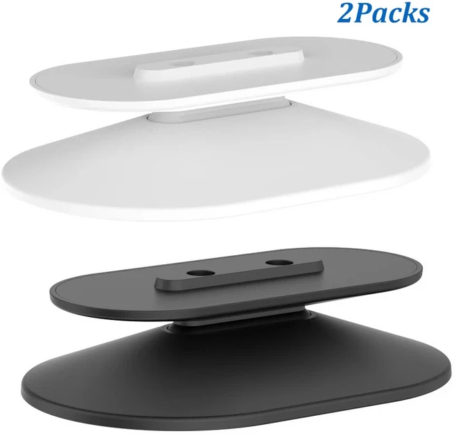 미끄럼방지 베이스 틸트 기능을 갖춘 Alexa Amazon Echo Show 8 5(1세대 2세대)용 PlusAcc 조정 자기 스탠, 03 2Packs White Black, 01 CHINA